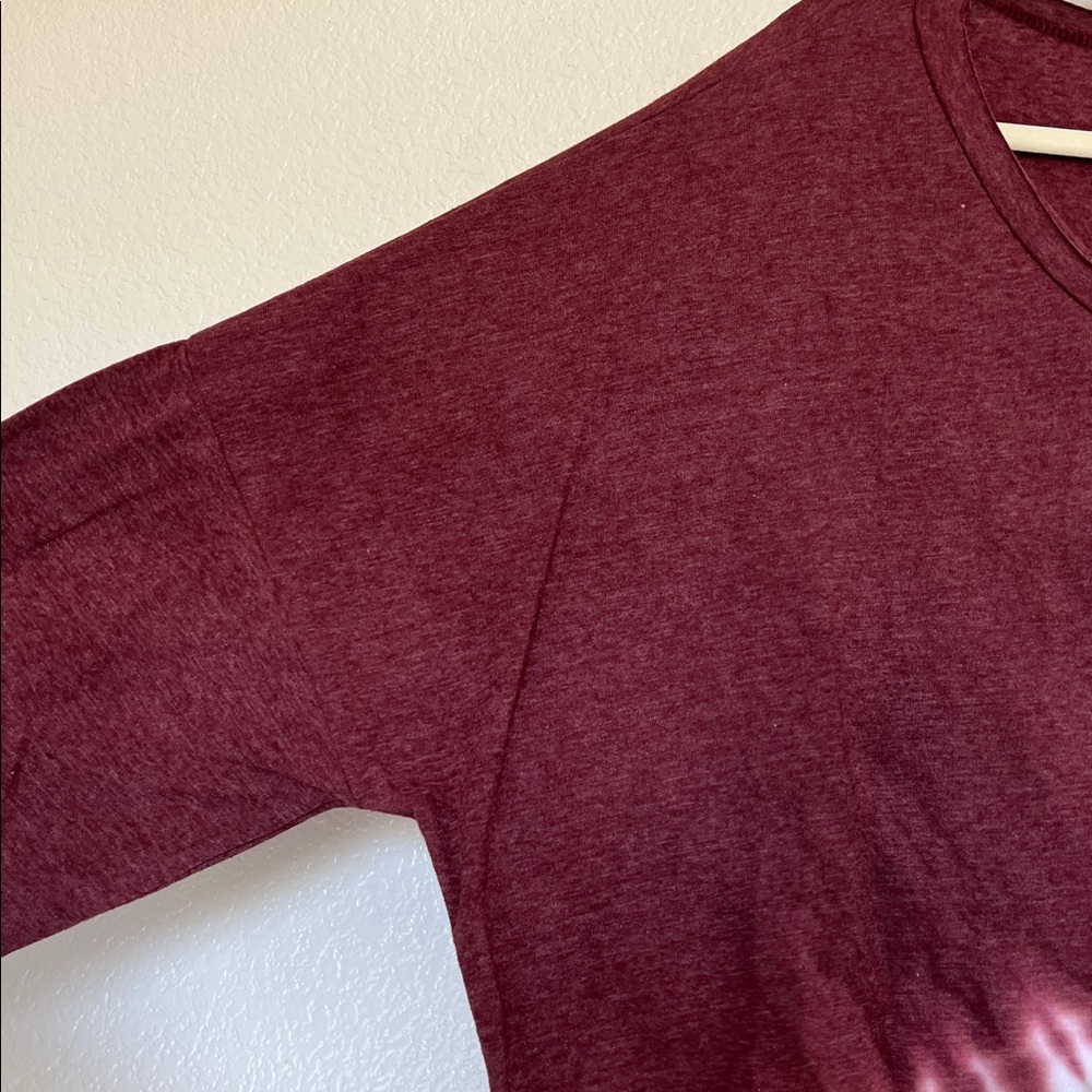 Burgundy and taupe tie dye look top, size 3X - Picture 2 of 6